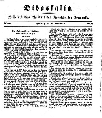 Didaskalia Freitag 23. Oktober 1874