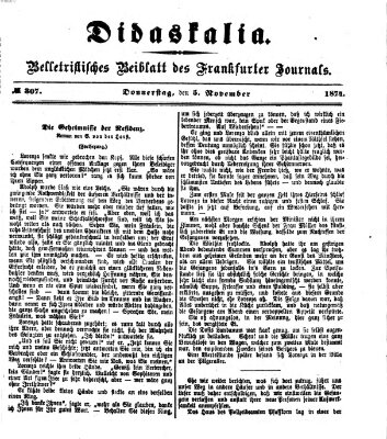 Didaskalia Donnerstag 5. November 1874