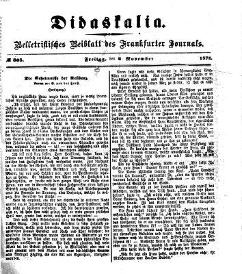 Didaskalia Freitag 6. November 1874