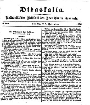 Didaskalia Samstag 7. November 1874