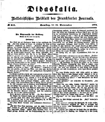 Didaskalia Samstag 14. November 1874