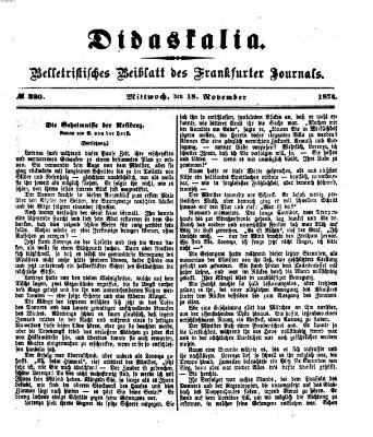 Didaskalia Mittwoch 18. November 1874