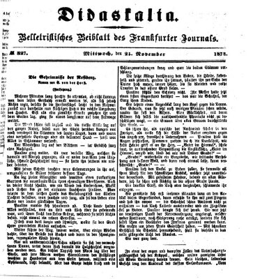 Didaskalia Mittwoch 25. November 1874