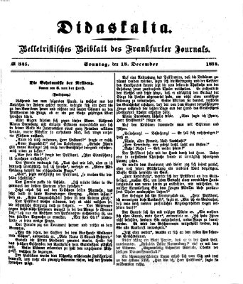 Didaskalia Sonntag 13. Dezember 1874