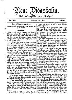 Neue Didaskalia (Pfälzer) Sonntag 28. Juni 1874