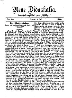 Neue Didaskalia (Pfälzer) Sonntag 5. Juli 1874