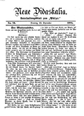 Neue Didaskalia (Pfälzer) Sonntag 13. September 1874