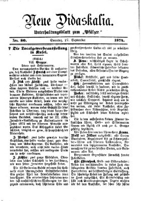 Neue Didaskalia (Pfälzer) Sonntag 27. September 1874