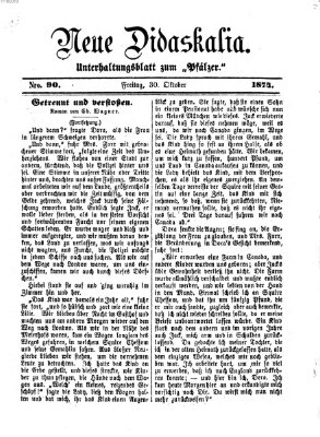 Neue Didaskalia (Pfälzer) Freitag 30. Oktober 1874