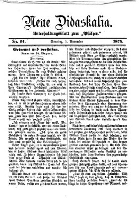 Neue Didaskalia (Pfälzer) Sonntag 1. November 1874