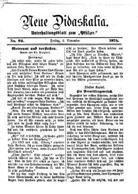 Neue Didaskalia (Pfälzer) Freitag 6. November 1874