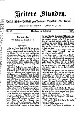 Heitere Stunden (Der Eilbote) Montag 9. Februar 1874