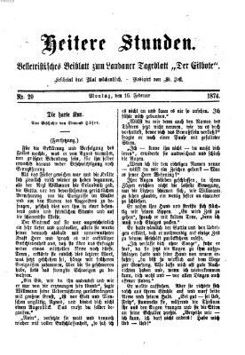 Heitere Stunden (Der Eilbote) Montag 16. Februar 1874