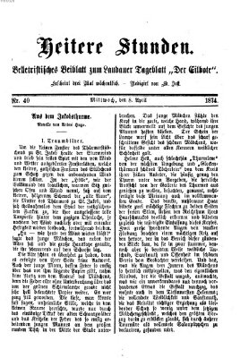 Heitere Stunden (Der Eilbote) Mittwoch 8. April 1874