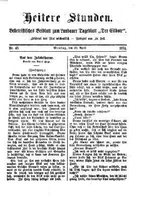 Heitere Stunden (Der Eilbote) Montag 20. April 1874