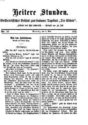 Heitere Stunden (Der Eilbote) Montag 4. Mai 1874