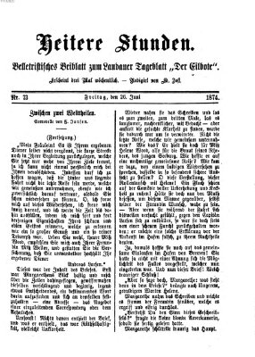 Heitere Stunden (Der Eilbote) Freitag 26. Juni 1874