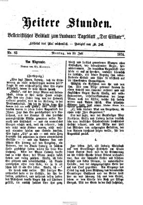 Heitere Stunden (Der Eilbote) Montag 20. Juli 1874