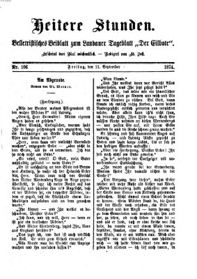 Heitere Stunden (Der Eilbote) Freitag 11. September 1874