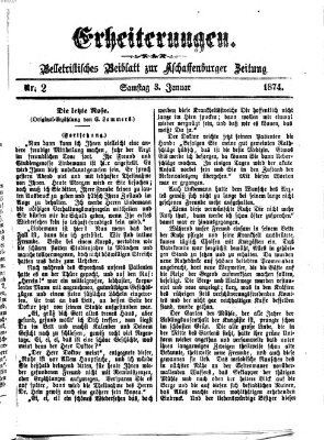 Erheiterungen (Aschaffenburger Zeitung) Samstag 3. Januar 1874