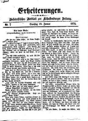 Erheiterungen (Aschaffenburger Zeitung) Samstag 10. Januar 1874