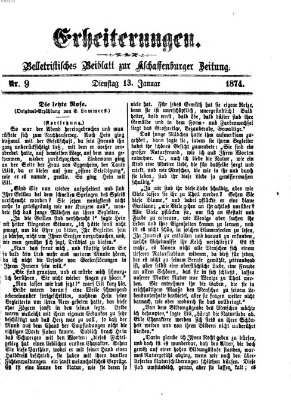 Erheiterungen (Aschaffenburger Zeitung) Dienstag 13. Januar 1874