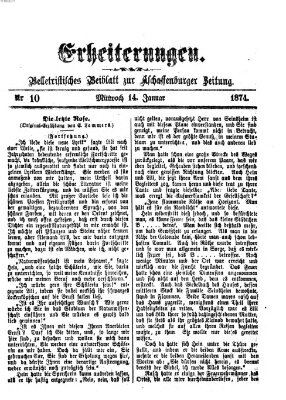 Erheiterungen (Aschaffenburger Zeitung) Mittwoch 14. Januar 1874