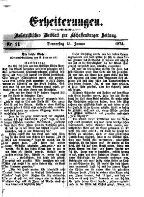 Erheiterungen (Aschaffenburger Zeitung) Donnerstag 15. Januar 1874