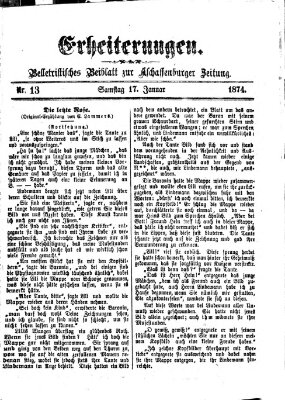 Erheiterungen (Aschaffenburger Zeitung) Samstag 17. Januar 1874