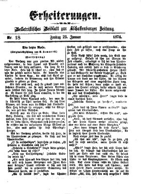 Erheiterungen (Aschaffenburger Zeitung) Freitag 23. Januar 1874