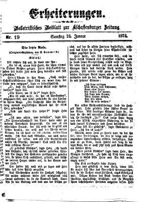 Erheiterungen (Aschaffenburger Zeitung) Samstag 24. Januar 1874