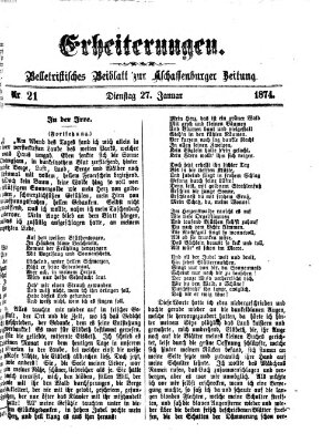 Erheiterungen (Aschaffenburger Zeitung) Dienstag 27. Januar 1874