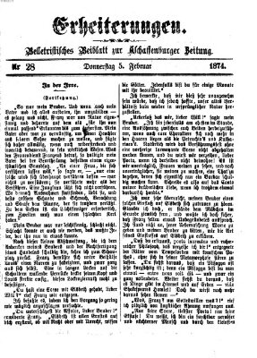 Erheiterungen (Aschaffenburger Zeitung) Donnerstag 5. Februar 1874