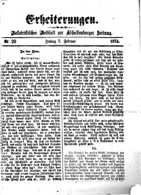 Erheiterungen (Aschaffenburger Zeitung) Samstag 7. Februar 1874