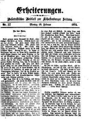 Erheiterungen (Aschaffenburger Zeitung) Montag 16. Februar 1874