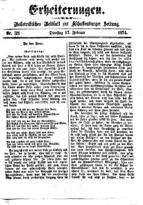 Erheiterungen (Aschaffenburger Zeitung) Dienstag 17. Februar 1874