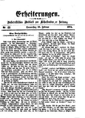 Erheiterungen (Aschaffenburger Zeitung) Donnerstag 26. Februar 1874