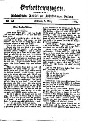 Erheiterungen (Aschaffenburger Zeitung) Mittwoch 4. März 1874