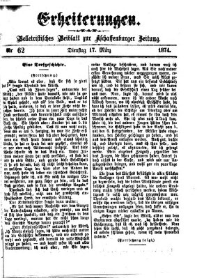 Erheiterungen (Aschaffenburger Zeitung) Dienstag 17. März 1874