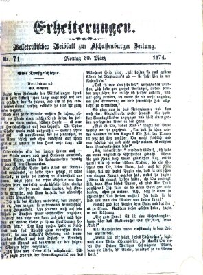 Erheiterungen (Aschaffenburger Zeitung) Montag 30. März 1874