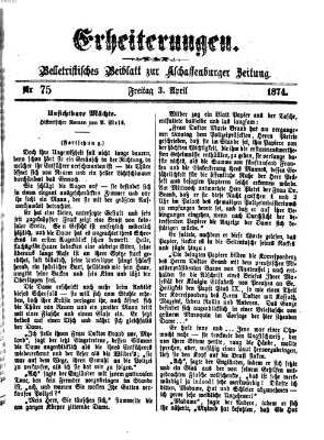 Erheiterungen (Aschaffenburger Zeitung) Freitag 3. April 1874