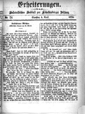 Erheiterungen (Aschaffenburger Zeitung) Samstag 4. April 1874