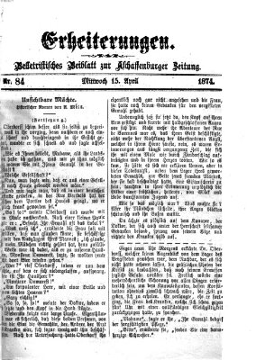 Erheiterungen (Aschaffenburger Zeitung) Mittwoch 15. April 1874