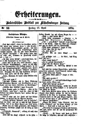 Erheiterungen (Aschaffenburger Zeitung) Freitag 17. April 1874