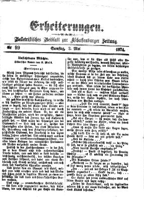 Erheiterungen (Aschaffenburger Zeitung) Samstag 2. Mai 1874