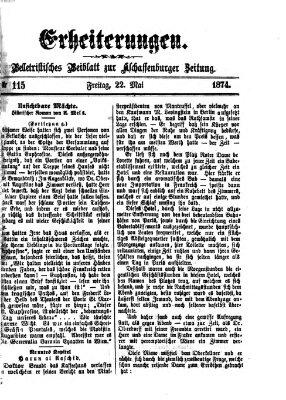 Erheiterungen (Aschaffenburger Zeitung) Freitag 22. Mai 1874