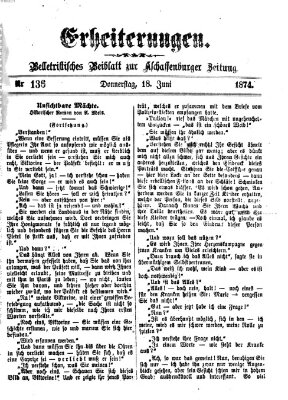 Erheiterungen (Aschaffenburger Zeitung) Donnerstag 18. Juni 1874