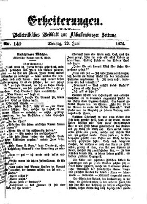 Erheiterungen (Aschaffenburger Zeitung) Dienstag 23. Juni 1874