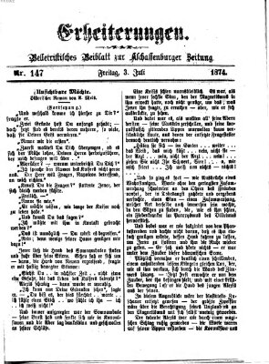 Erheiterungen (Aschaffenburger Zeitung) Freitag 3. Juli 1874