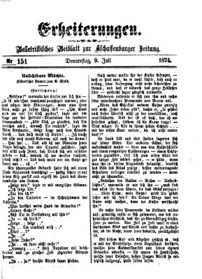 Erheiterungen (Aschaffenburger Zeitung) Donnerstag 9. Juli 1874